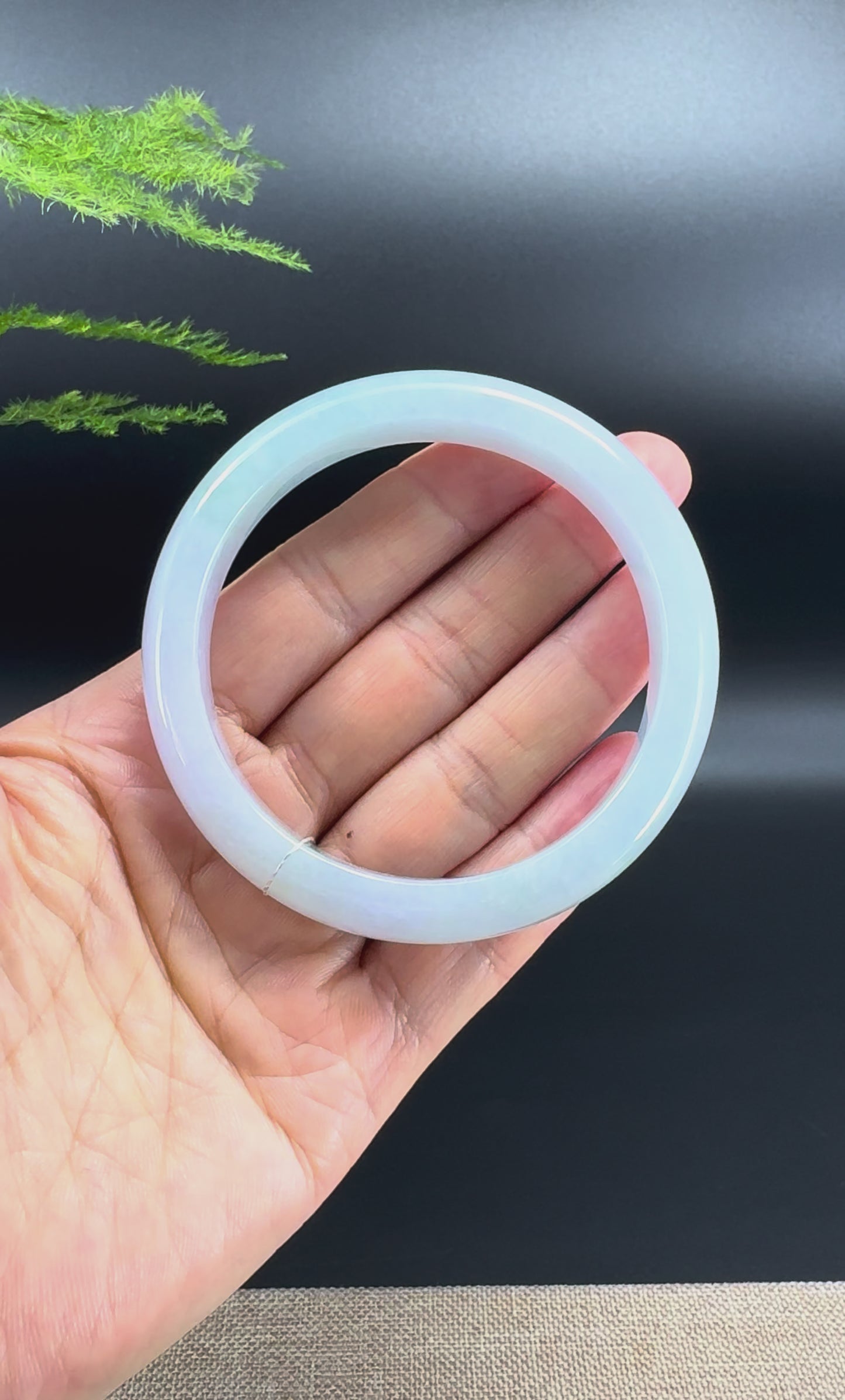 Genuine Burmese Lavender Jade Jadeite Bangle Bracelet ( 59.9mm )