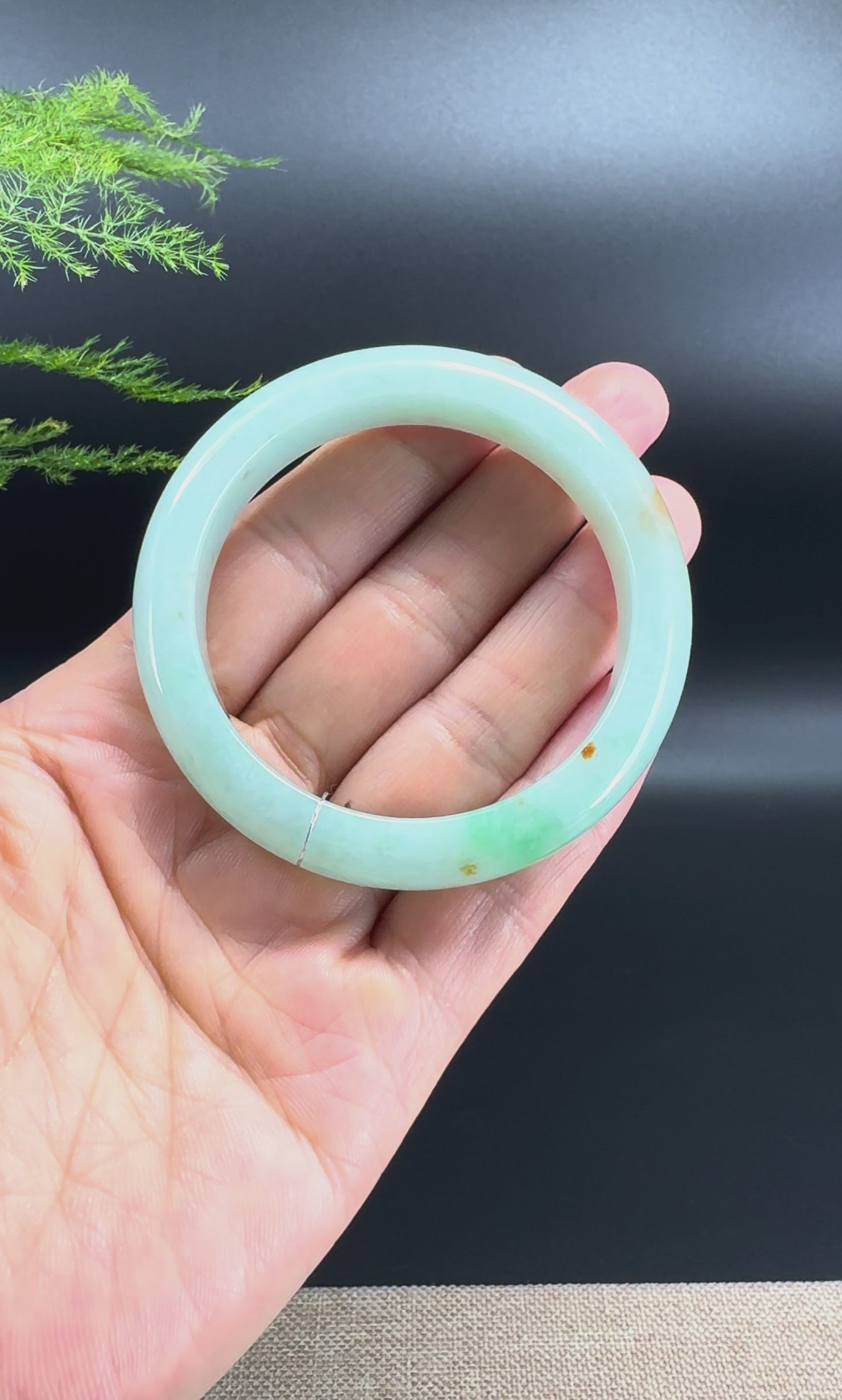 Genuine Burmese Green Jade Jadeite Bangle Bracelet (51.6mm)