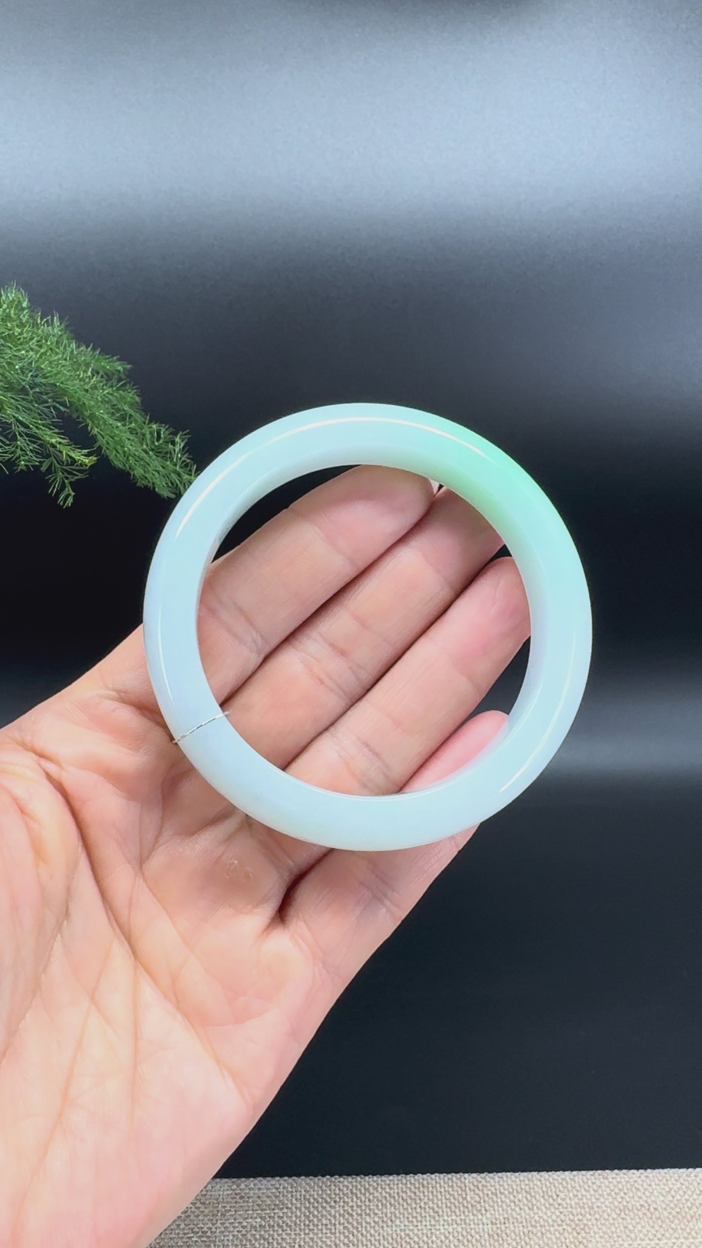 Genuine Burmese Green Jade Jadeite Bangle Bracelet (54.9mm)