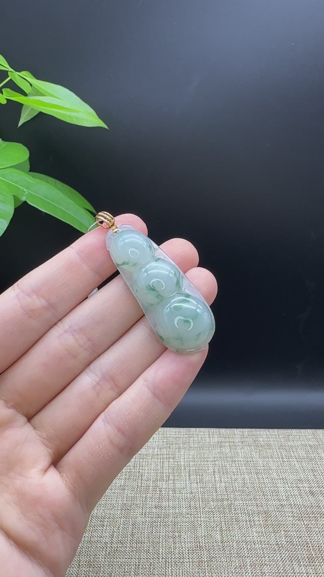 Load and play video in Gallery viewer, Genuine Burmese Ice Green Jadeite Pendant with 18k Rose Gold Bail
