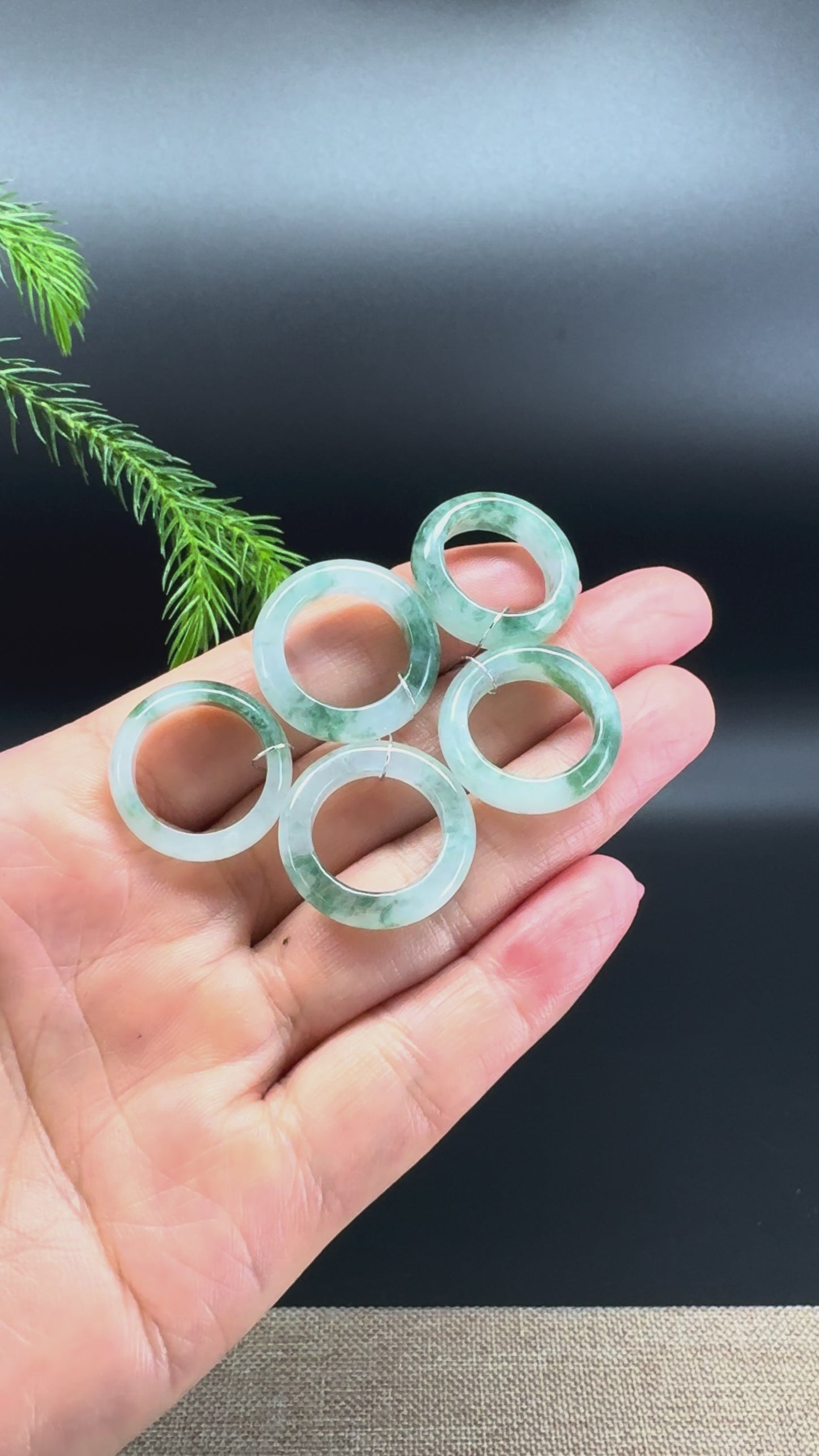 RealJade® Burmese Icy Blue Flower Traditional Jadeite Jade Ring