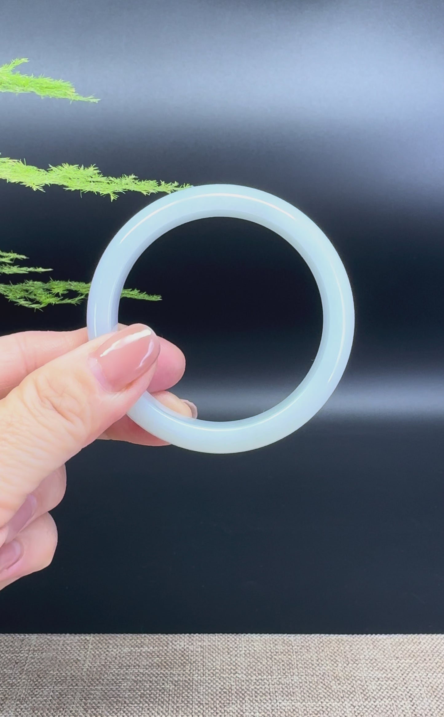 Load and play video in Gallery viewer, Genuine Burmese Lavender Green Jade Jadeite Bangle Bracelet ( 52.4mm )
