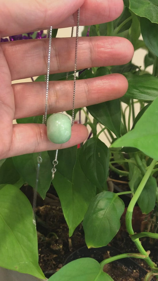 Load and play video in Gallery viewer, RealJade® &amp;quot;Good Luck Button&amp;quot; Necklace Real Rich Green Jade Lucky KouKou Pendant Necklace
