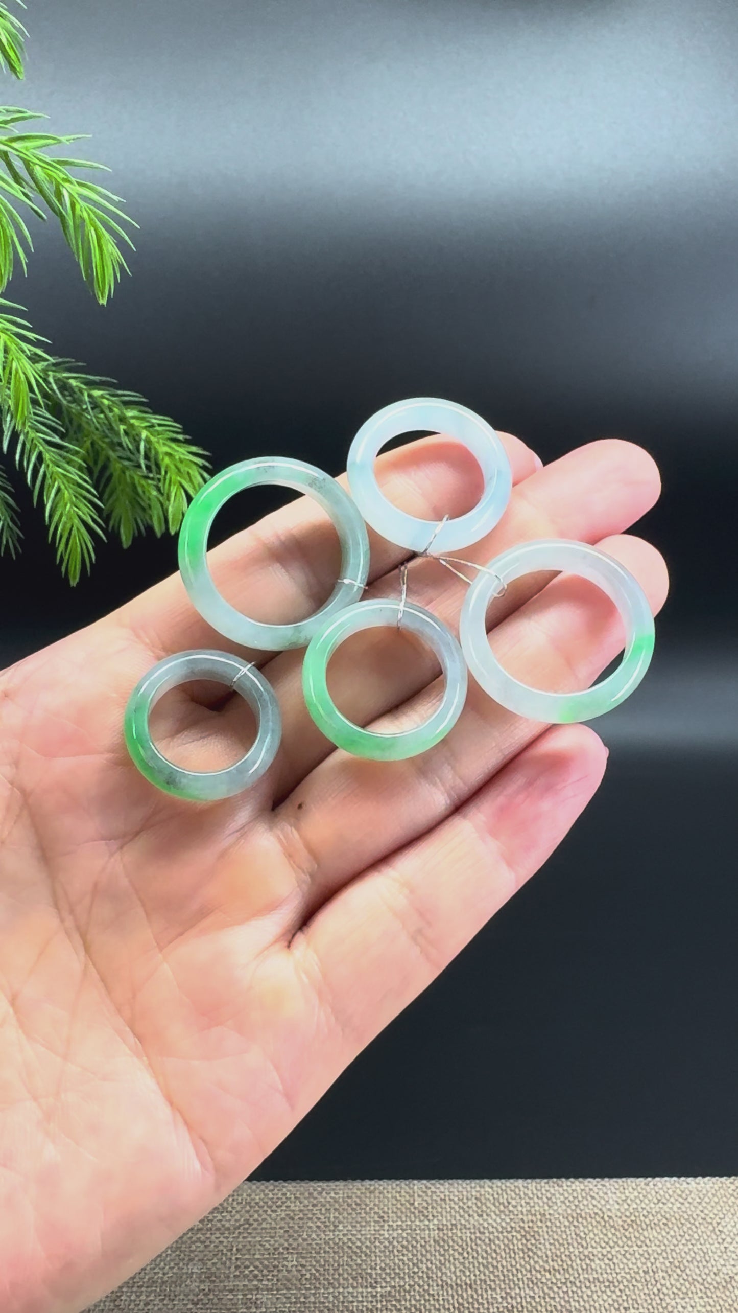 RealJade® Burmese Smoky Wuji & Green Traditional Jadeite Jade Ring