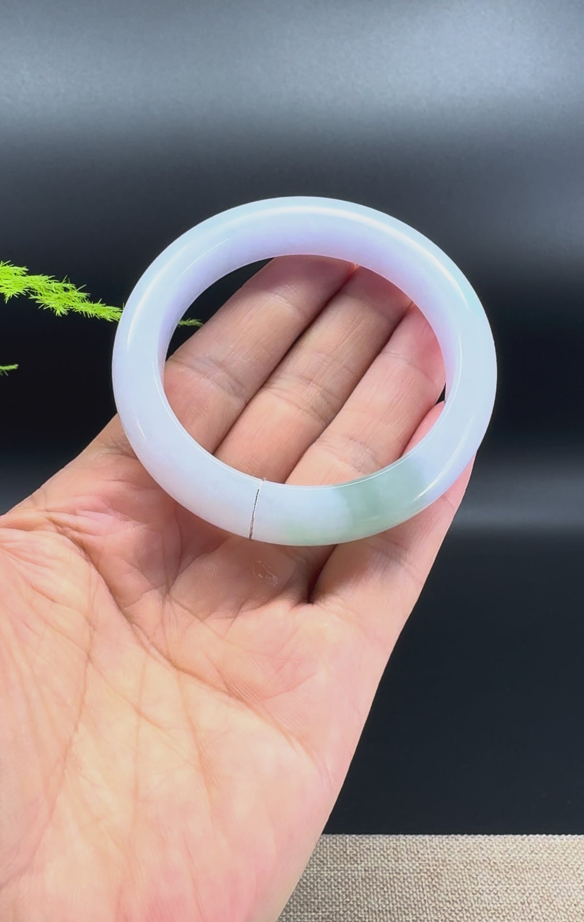 Genuine Burmese "Pink Moomoo" Jadeite Jade Bangle Bracelet ( 52.9mm )