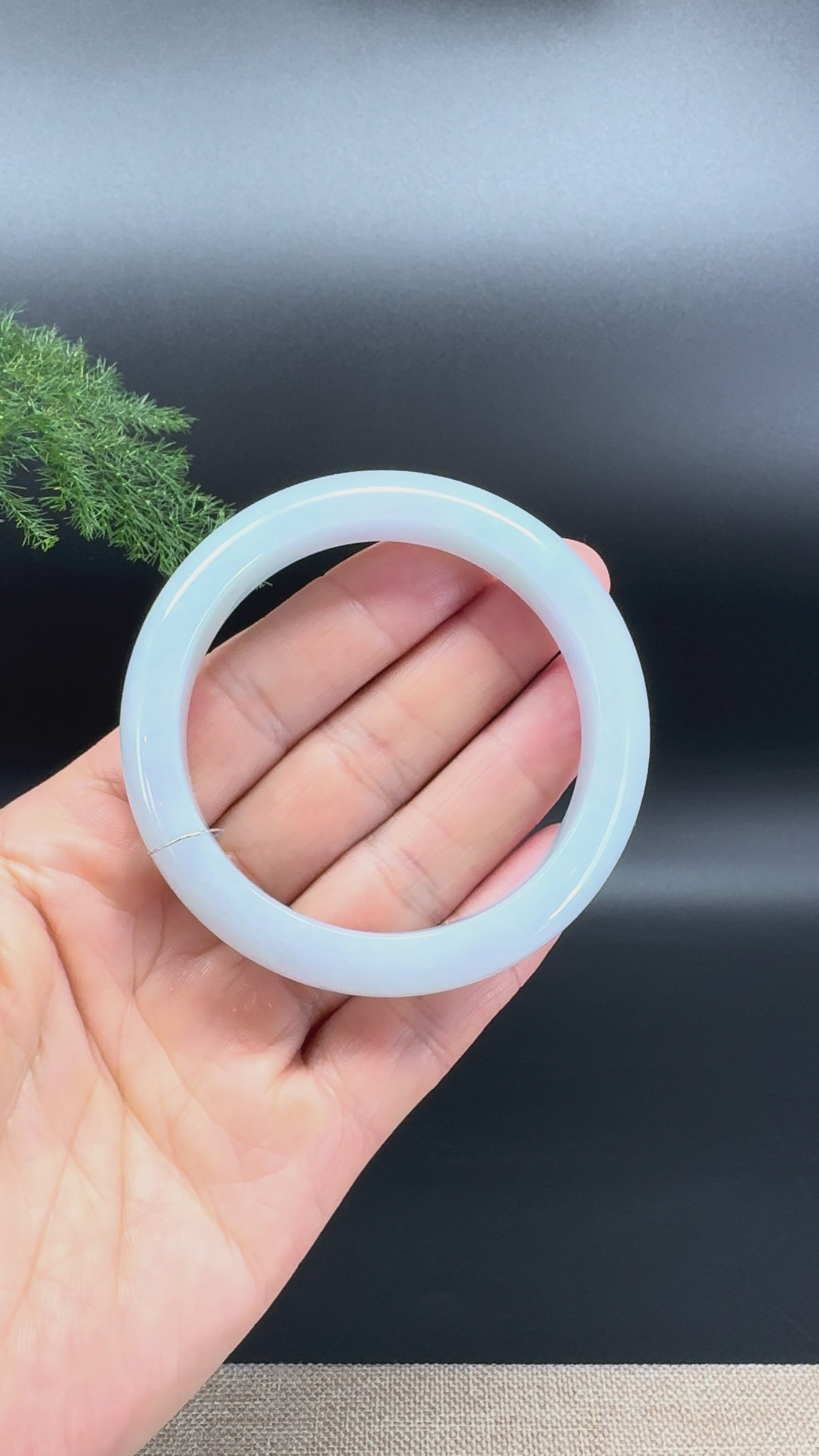 Genuine Burmese Lavender  Jade Jadeite Bangle Bracelet ( 54.5mm )