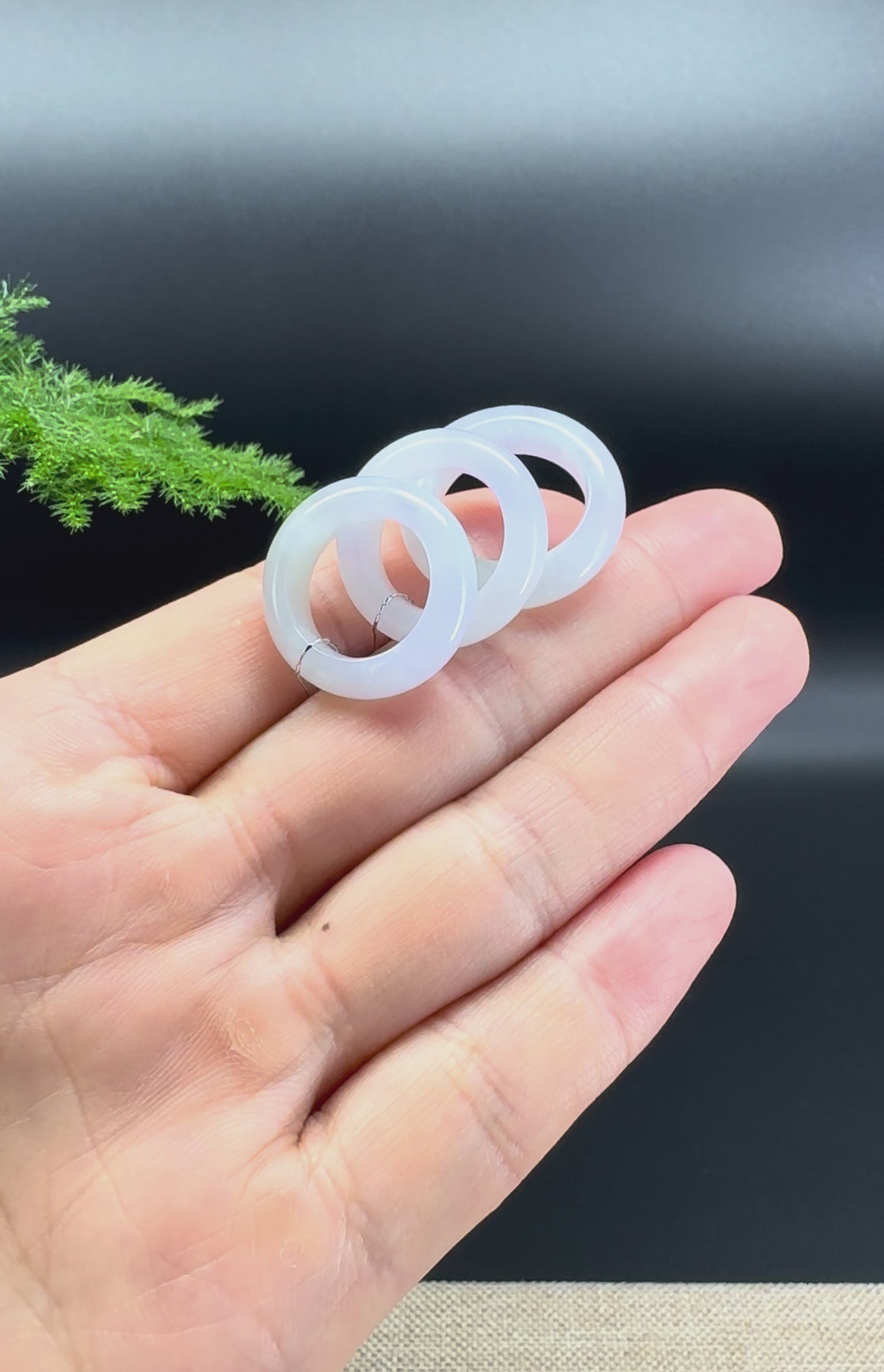 Load and play video in Gallery viewer, RealJade® Burmese Milky Lavender Traditional Jadeite Jade Ring
