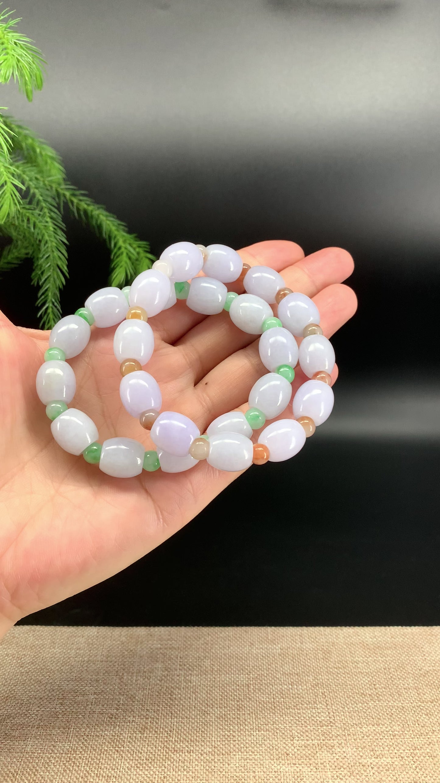 RealJade® Co. Genuine Light Lavender Jadeite Jade "Lu Lu Tong" Beads Bracelet ( 11.6mm )