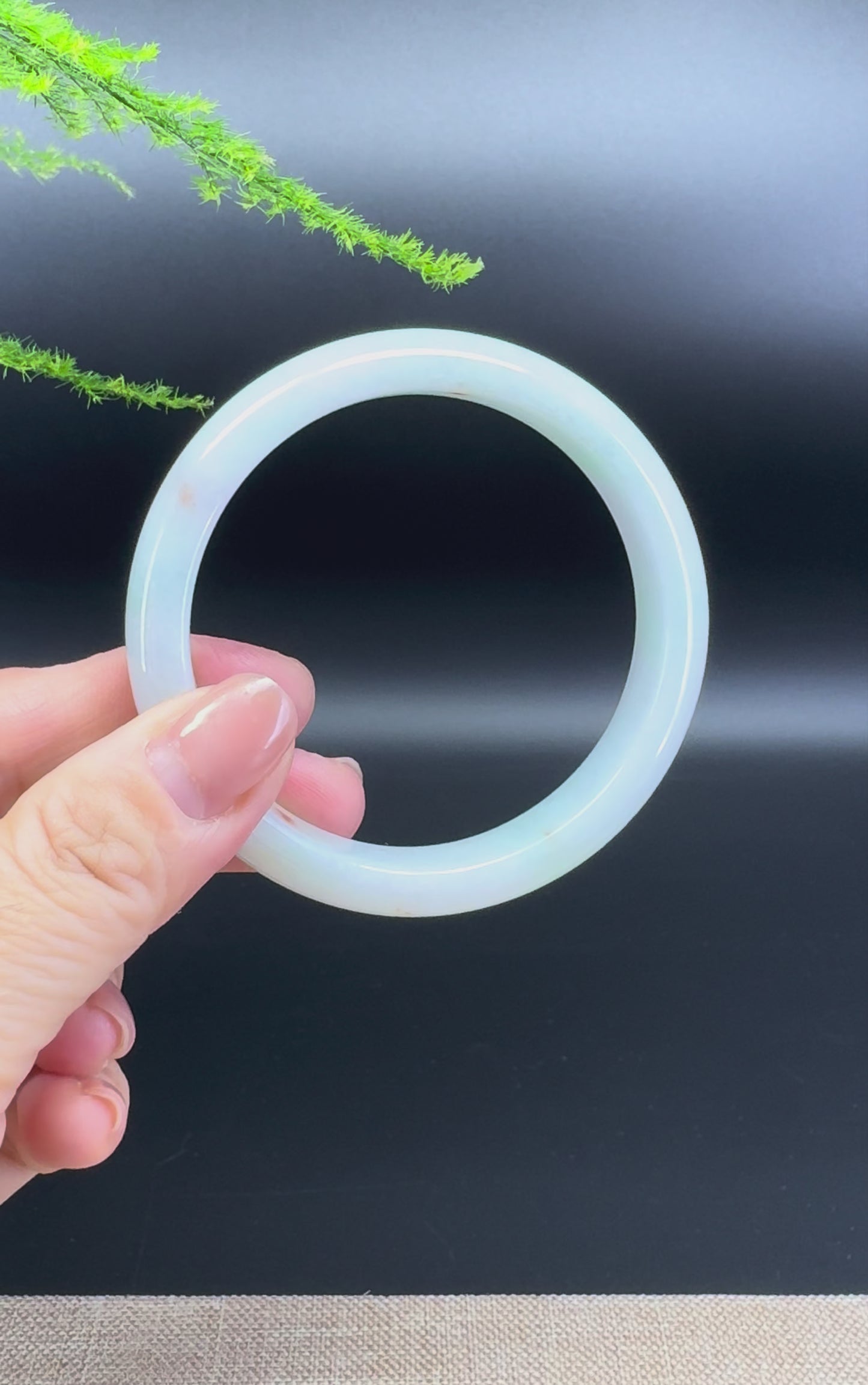 Genuine Burmese Icy Green Jade Jadeite Bangle Bracelet ( 56.9mm )