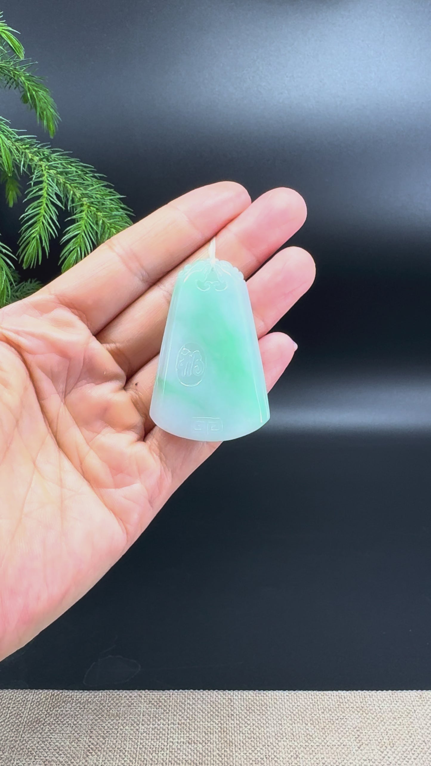 RealJade® Co.Natural White Green (BDQ)Jadeite Jade Dragon Pendant