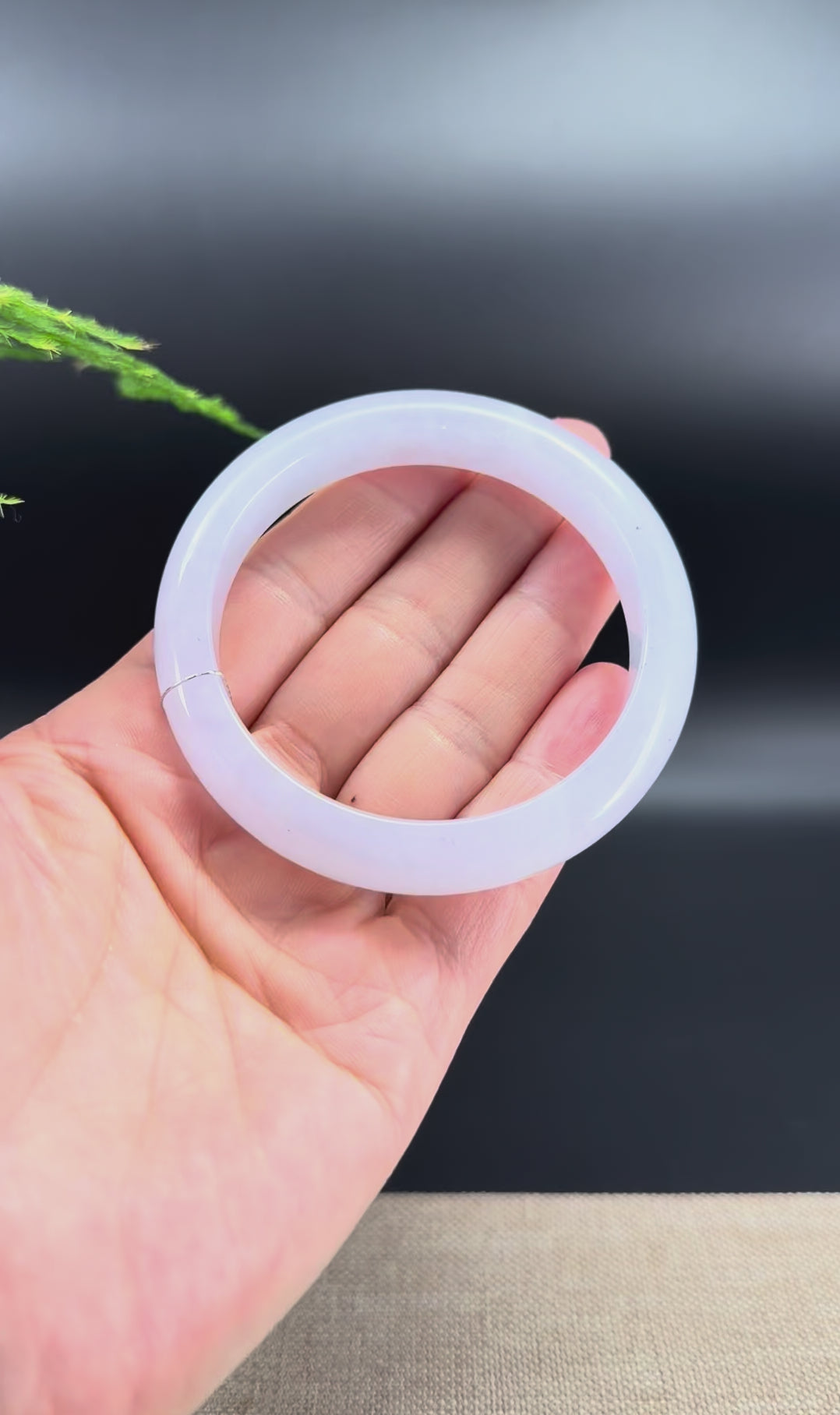 Genuine Burmese Icy Lavender Jade Jadeite Bangle Bracelet ( 57.6mm )