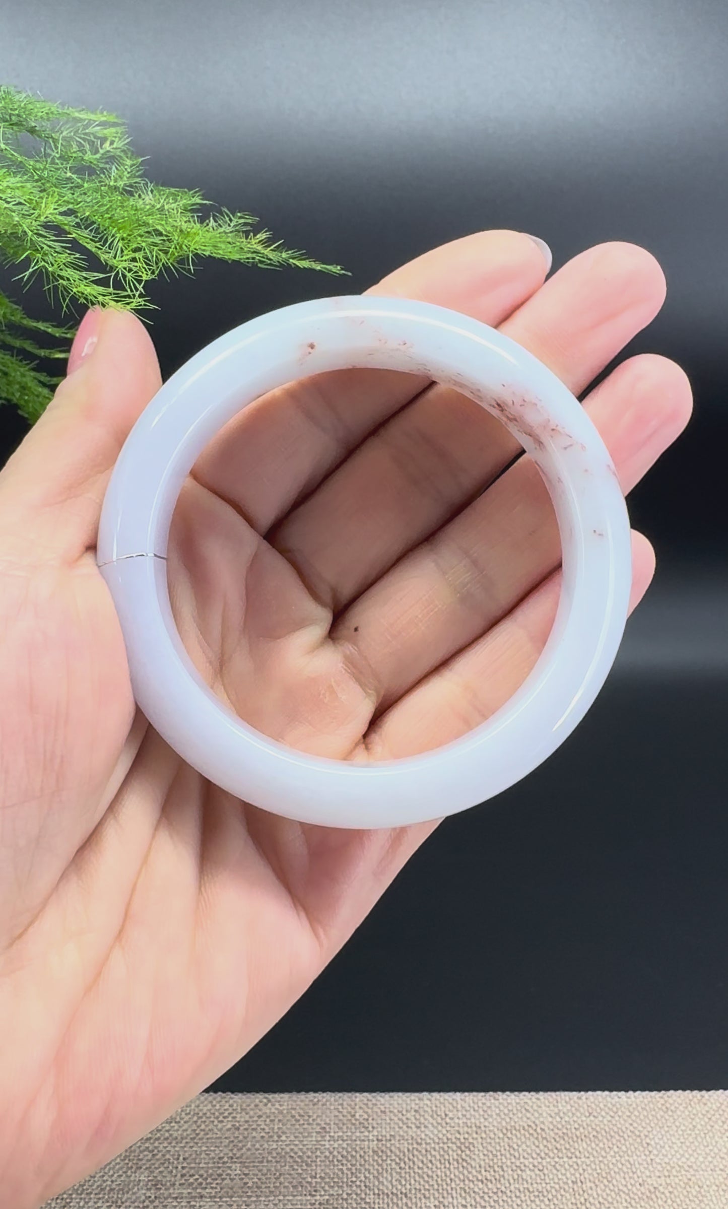 Genuine Burmese  Light Lavender Jade Jadeite Bangle Bracelet ( 55.4mm )