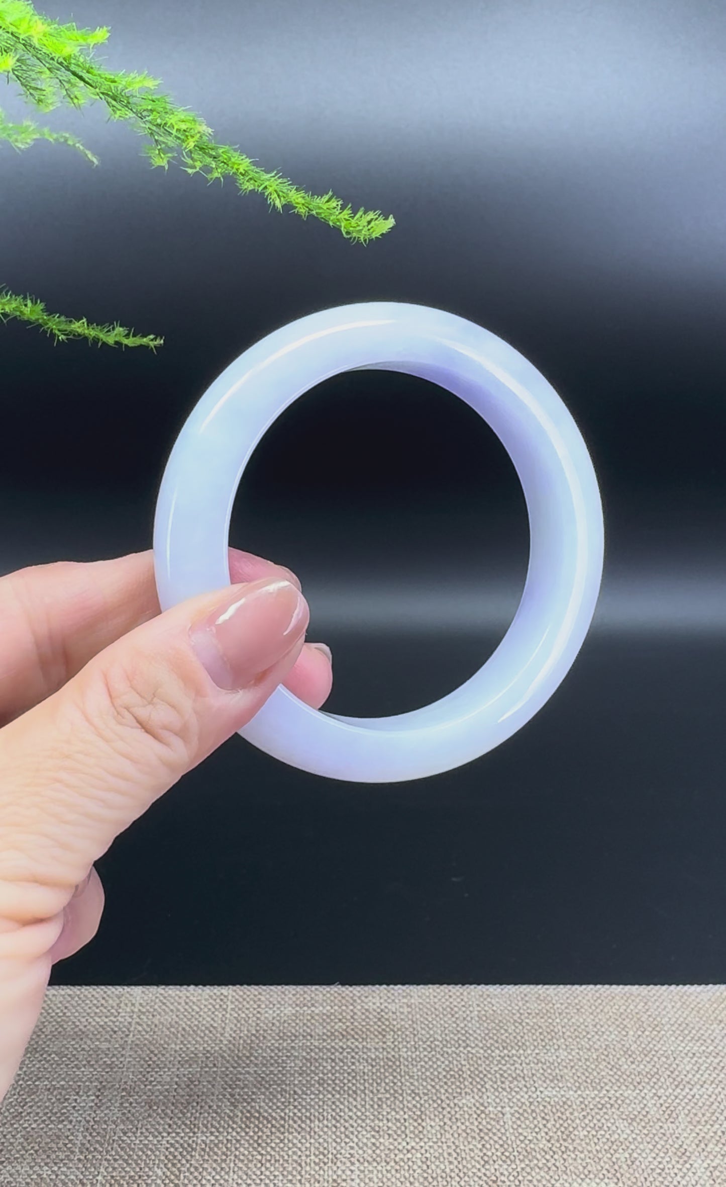 Genuine Burmese Lavender Jade Jadeite Bangle Bracelet (57.4mm)