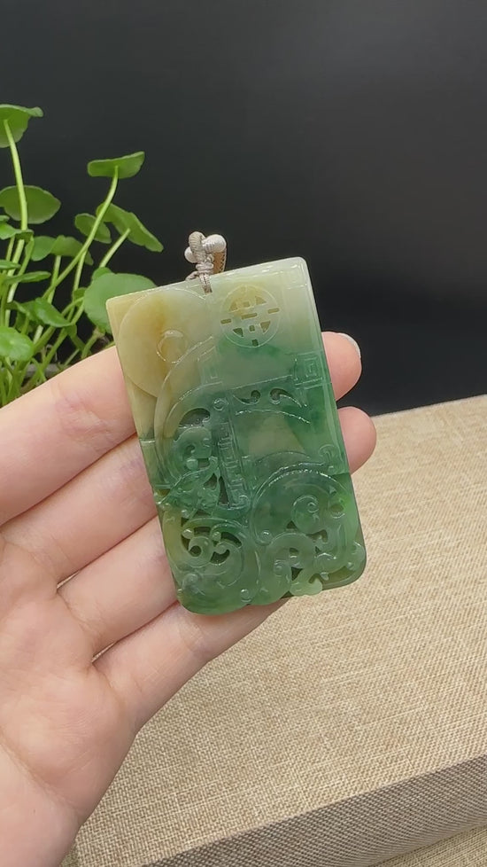 Load and play video in Gallery viewer, RealJade® High-End Jadeite Jade Dragon Pendant Necklace ( Collectibles )
