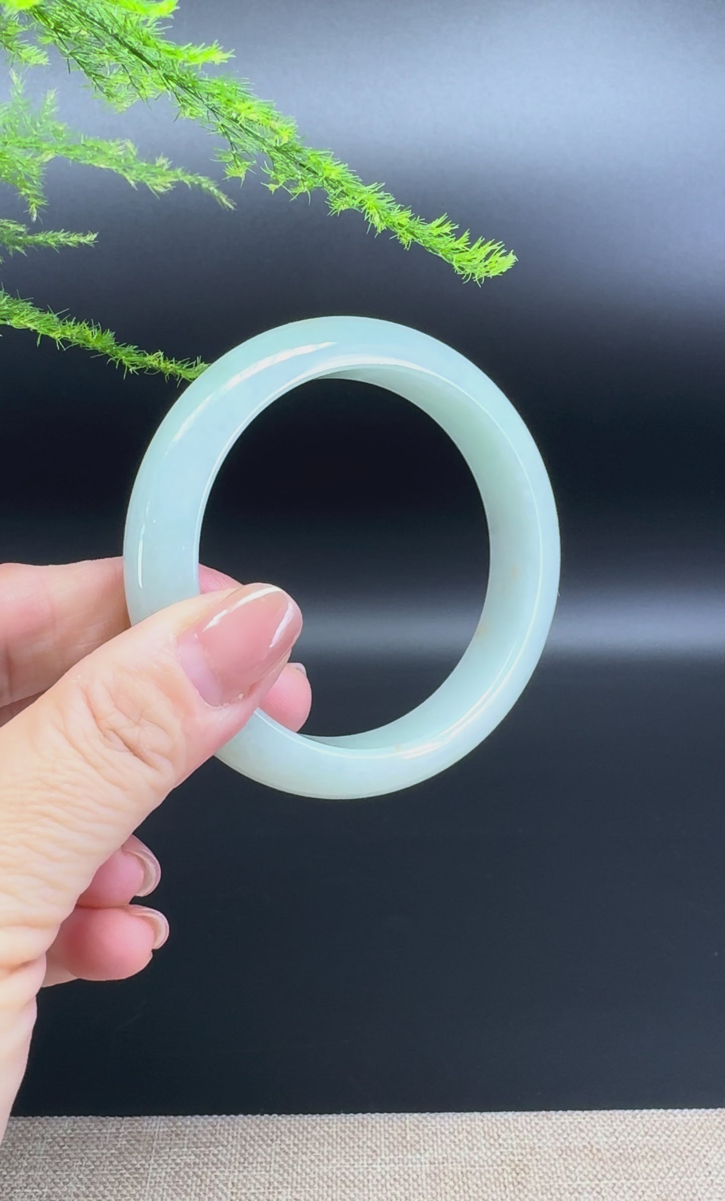 Genuine Burmese Apple Green Jade Jadeite Bangle Bracelet ( 56.4mm )