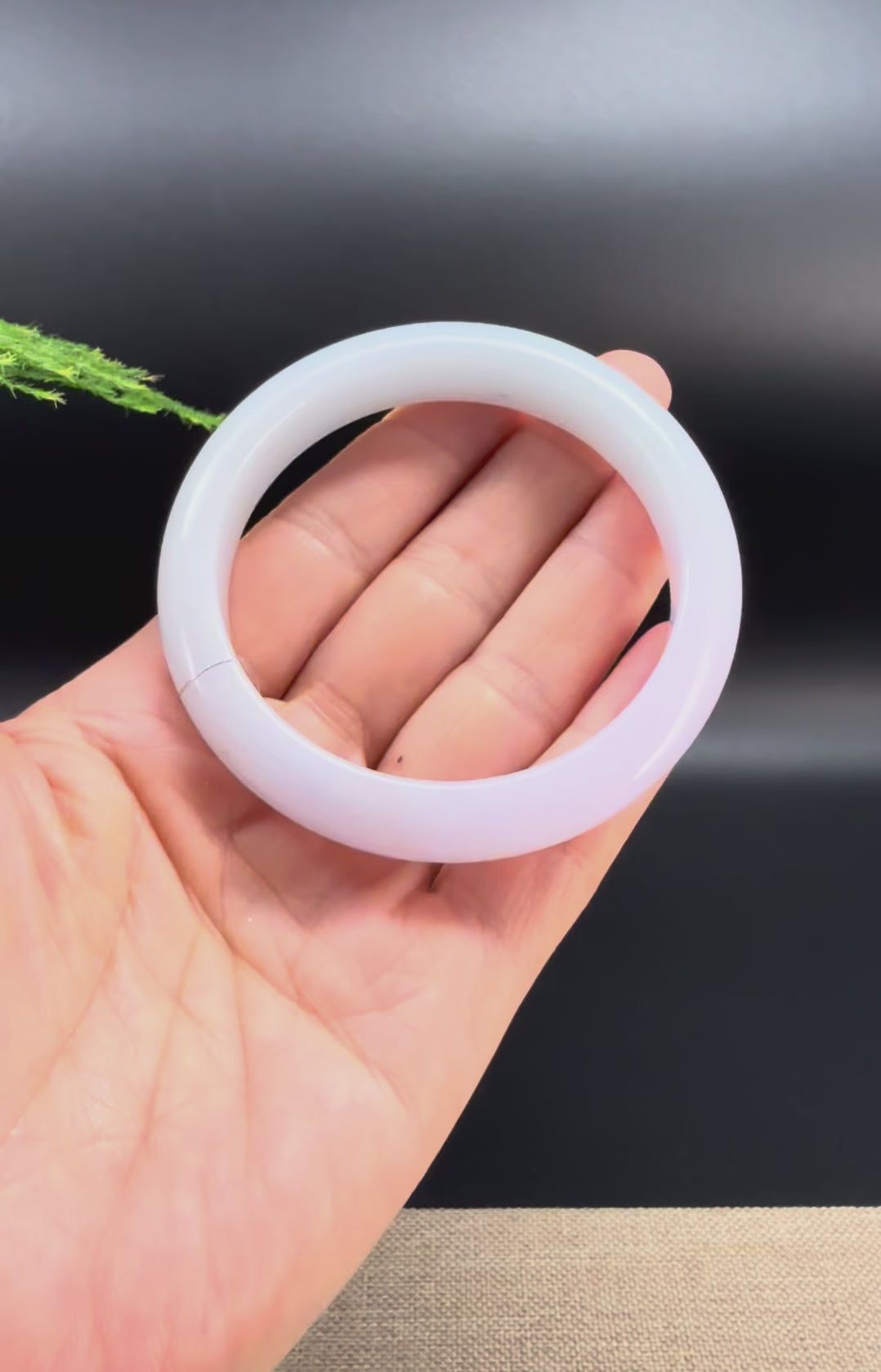 Genuine Burmese Lavender Green Jade Jadeite Bangle Bracelet ( 54.2mm )