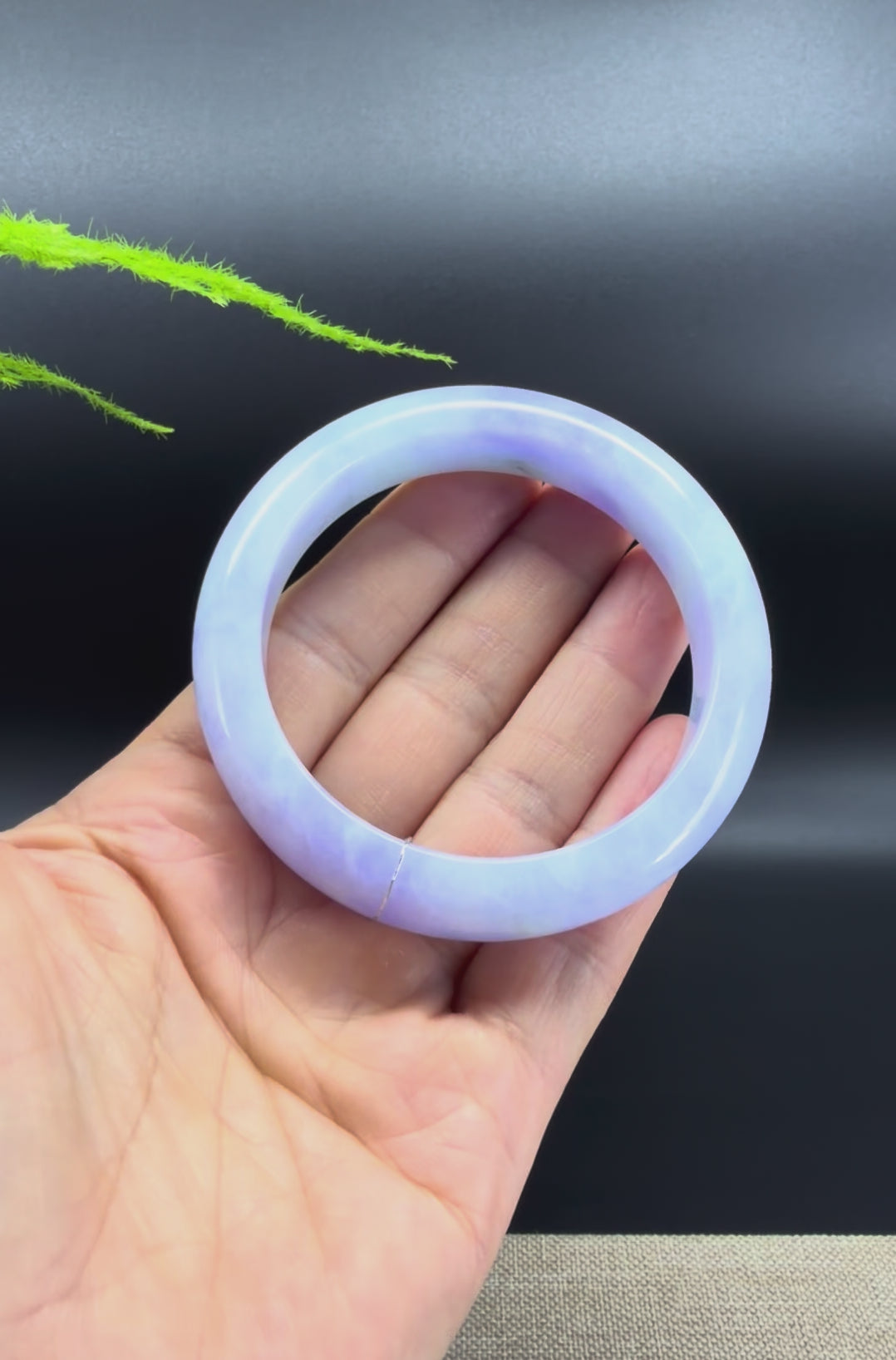 Genuine Burmese Lavender Jadeite Jade Bangle Bracelet (55mm)
