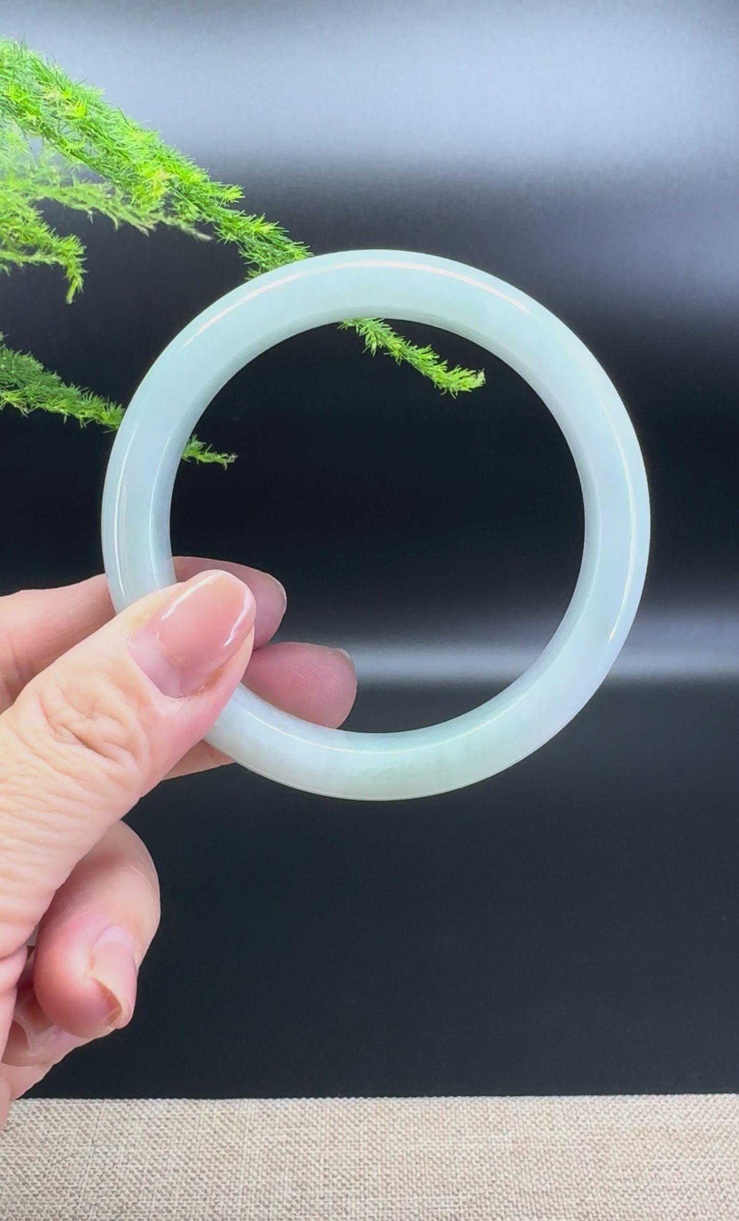 Genuine Burmese Green Jade Jadeite Bangle Bracelet (59.6mm)