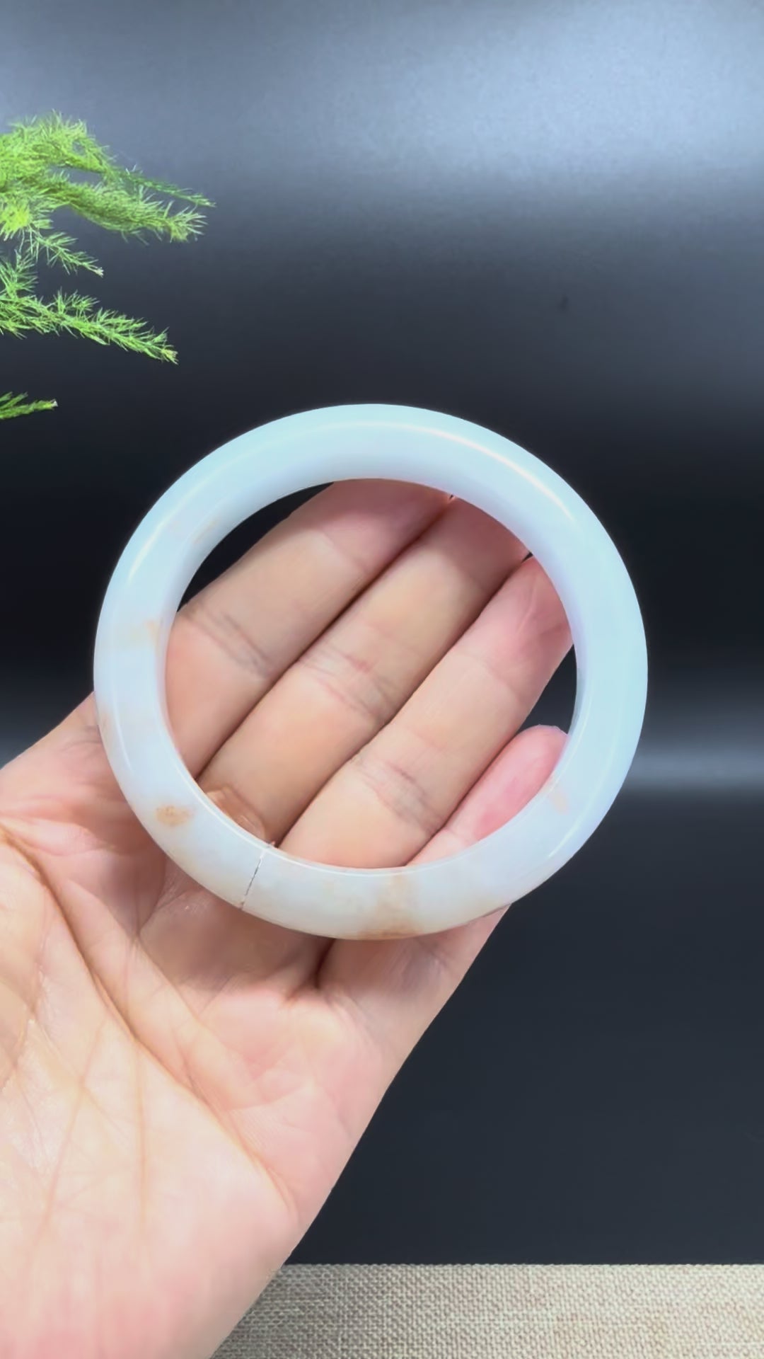 Load and play video in Gallery viewer, Genuine Burmese Light Green &amp;amp; Sajin Jadeite Jade Bangle Bracelet (58.2mm)
