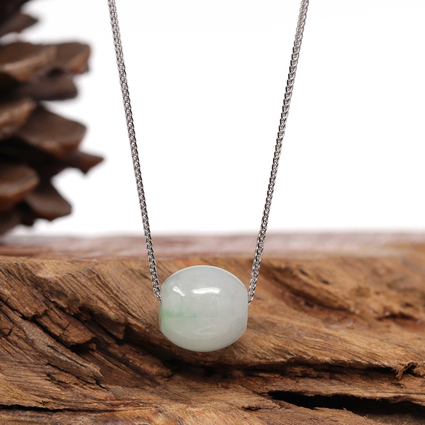 Load image into Gallery viewer, RealJade® Co. &amp;quot;Good Luck Button&amp;quot; Necklace Real Ice Blue Green Jade Lucky TongTong Pendant Necklace
