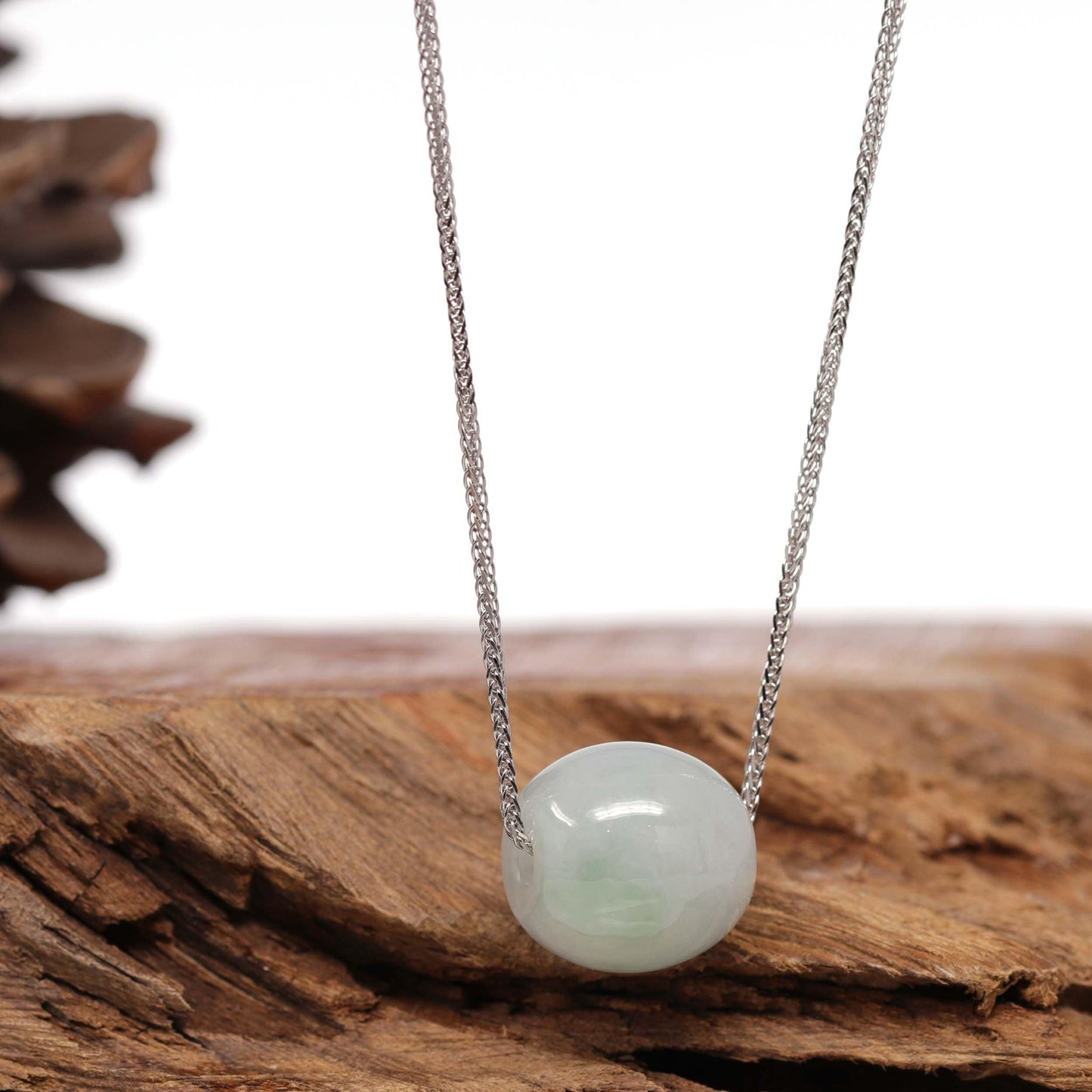 Load image into Gallery viewer, RealJade® Co. &amp;quot;Good Luck Button&amp;quot; Necklace Real Ice Blue Green Jade Lucky TongTong Pendant Necklace
