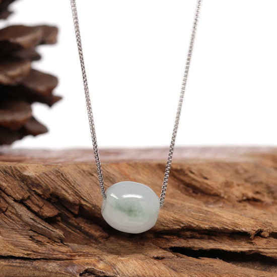 Load image into Gallery viewer, RealJade® Co. &amp;quot;Good Luck Button&amp;quot; Necklace Real Ice Blue Green Jade Lucky KouKou Pendant Necklace
