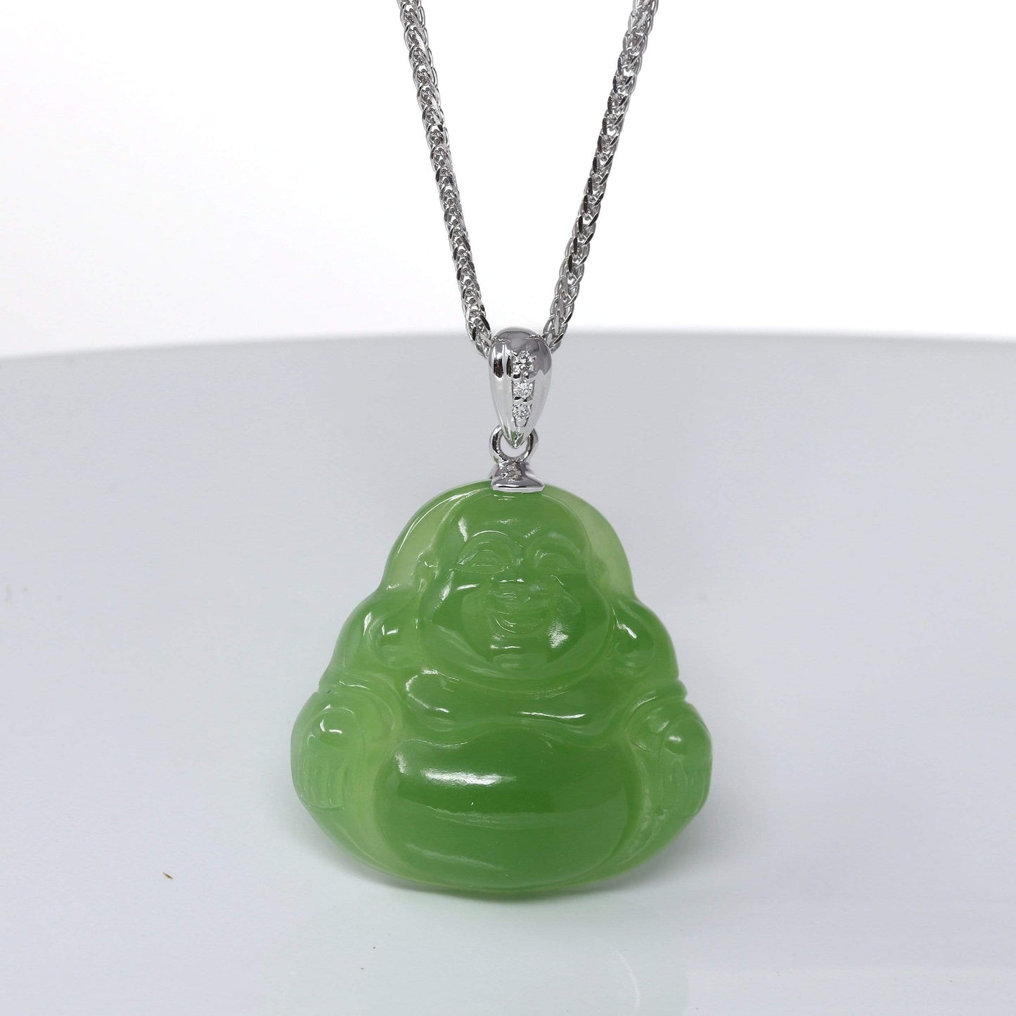 Genuine Jade Happy Buddha |Genuine Apple Green Jade Happy Buddha Pendant Necklace | Gemstone and Jade Jewelry, Nephrite Jade Jewelry | RealJade , Find