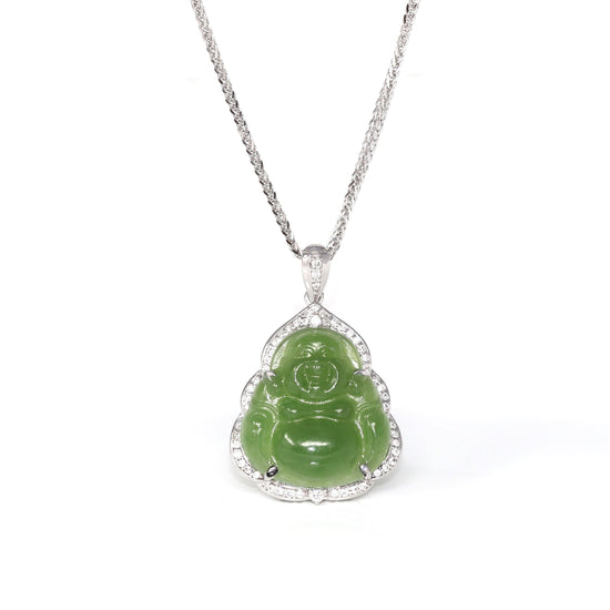 Genuine Apple Green Jade Happy Buddha Pendant Necklace | Gemstone And Jade Jewelry, Nephrite Jade Jewelry | RealJade™ Jewelry™, Find your Natural Gems and Jade Jewelry