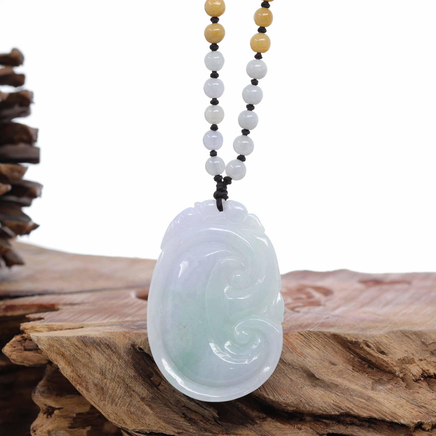 Load image into Gallery viewer, Genuine Burmese Jadeite Jade RuYi Pendant Necklace
