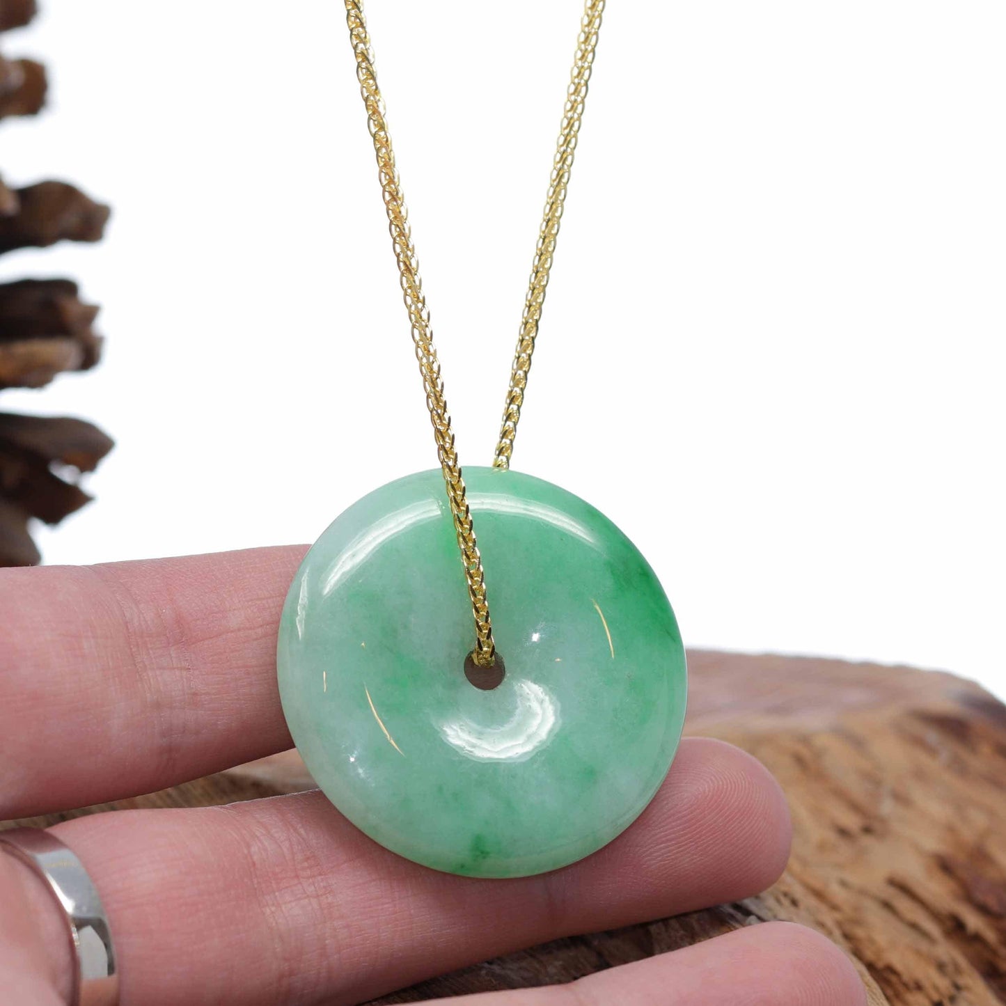 Load image into Gallery viewer, RealJade® Co. &amp;quot;Good Luck Button&amp;quot; Necklace Black Jadeite Jade Lucky KouKou Pendant Necklace

