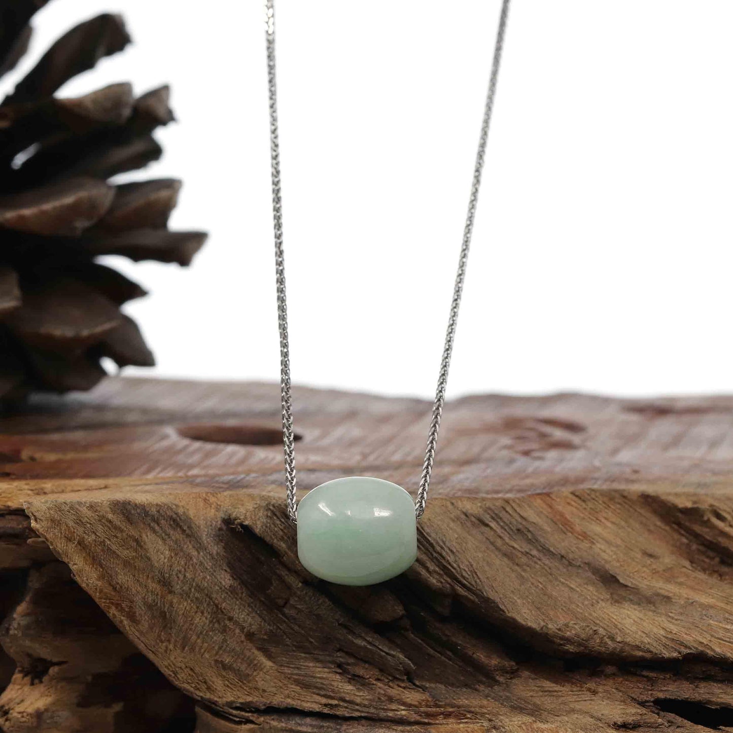 Load image into Gallery viewer, RealJade Co. Jade Pendant Necklace  &amp;quot;Good Luck Button&amp;quot; Necklace Rich Apple Green Jade Lucky TongTong Pendant Necklace
