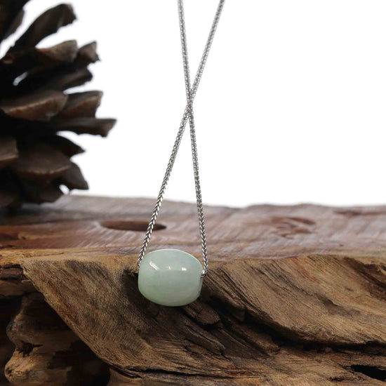 Load image into Gallery viewer, RealJade Co. Jade Pendant Necklace  &amp;quot;Good Luck Button&amp;quot; Necklace Rich Apple Green Jade Lucky TongTong Pendant Necklace

