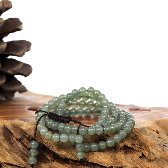 RealJade® Co. jade beads bracelet Copy of Natural Jadeite Jade 108 Round Lavender Beads Buddha Rosary ( 10 mm )