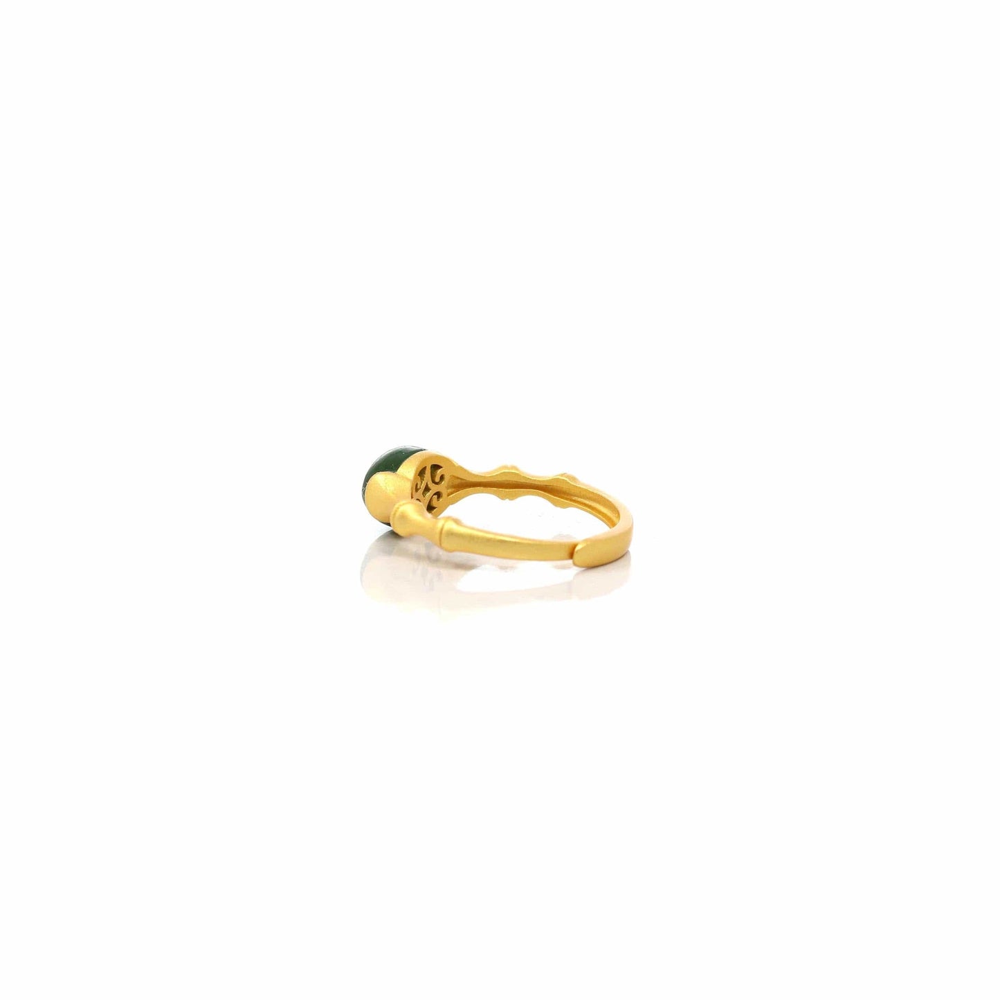 RealJade® Co. Jade Ring  RealJade® Co. "Classic Oval" Sterling Silver Real Green Nephrite Jade Bamboo Ring For Her