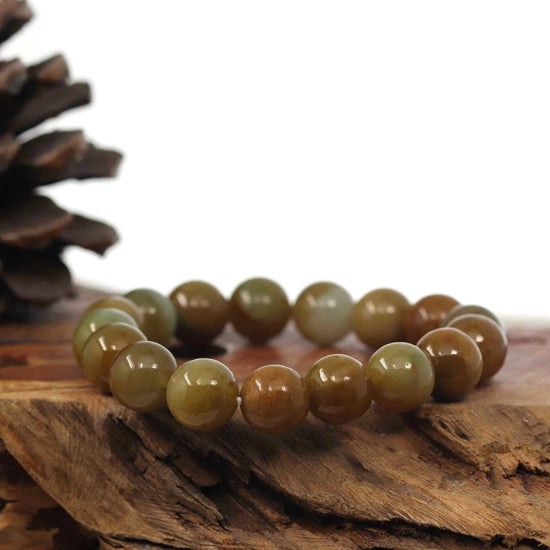 RealJade® Co. jade beads bracelet High Natural Jadeite Jade 13mm Round Beads Bracelet ( 13 mm ) For Men