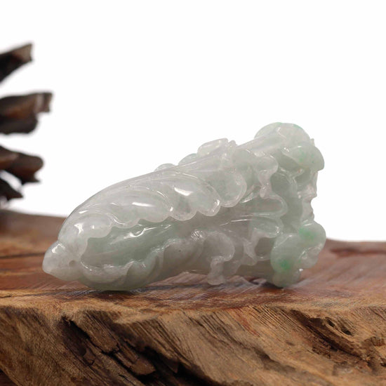 RealJade® Co. Jade Carving Necklace Baikalla Natural Jadeite Jade "Lucky Cabbage" Carving, Collectibles
