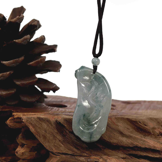 Load image into Gallery viewer, RealJade® Co. &amp;quot;Roaring Dragon&amp;quot; Natural Jadeite Jade Blue Green Pendant Necklace For Men
