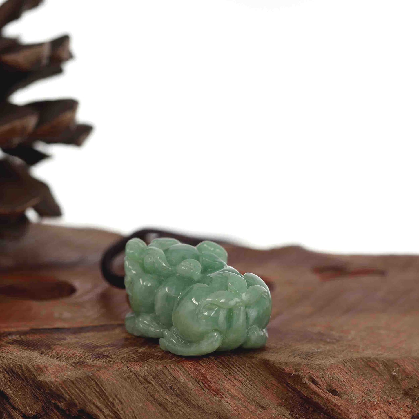 RealJade® Co. Pi Xiu Genuine Burmese Green Jadeite Jade PiXiu Pendant Necklace (FengShui Lucky)