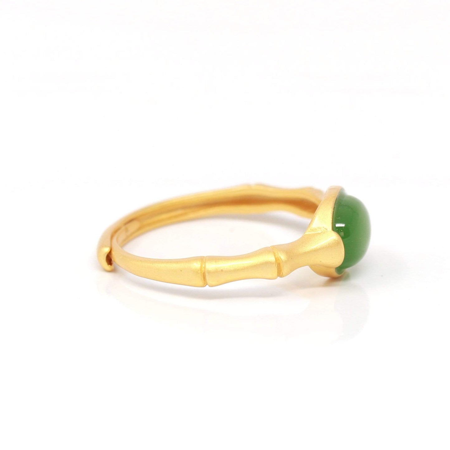 RealJade® "Classic Oval" Sterling Silver Real Green Nephrite Jade Classic Ring For Her