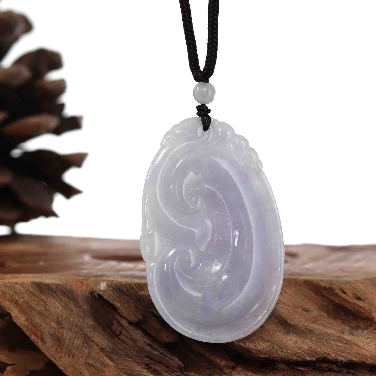 Load image into Gallery viewer, Genuine Lavender Jadeite Jade RuYi Pendant Necklace
