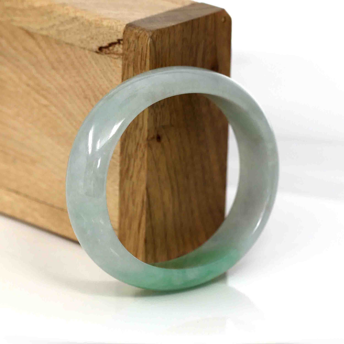 Load image into Gallery viewer, RealJade® Co. Genuine Burmese Green Jadeite Jade Oval Bangle (51.44 mm) #339

