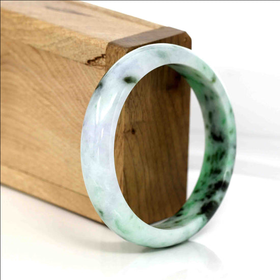 RealJade® "Classic Bangle" Genuine Burmese Green Jadeite Jade Bangle Bracelet (56.56 mm ) #350