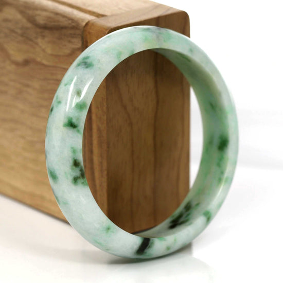 RealJade® Co. Jadeite Jade Bangle Bracelet Natural Jadeite Lavender Green Bangle Bracelet (54mm)#662