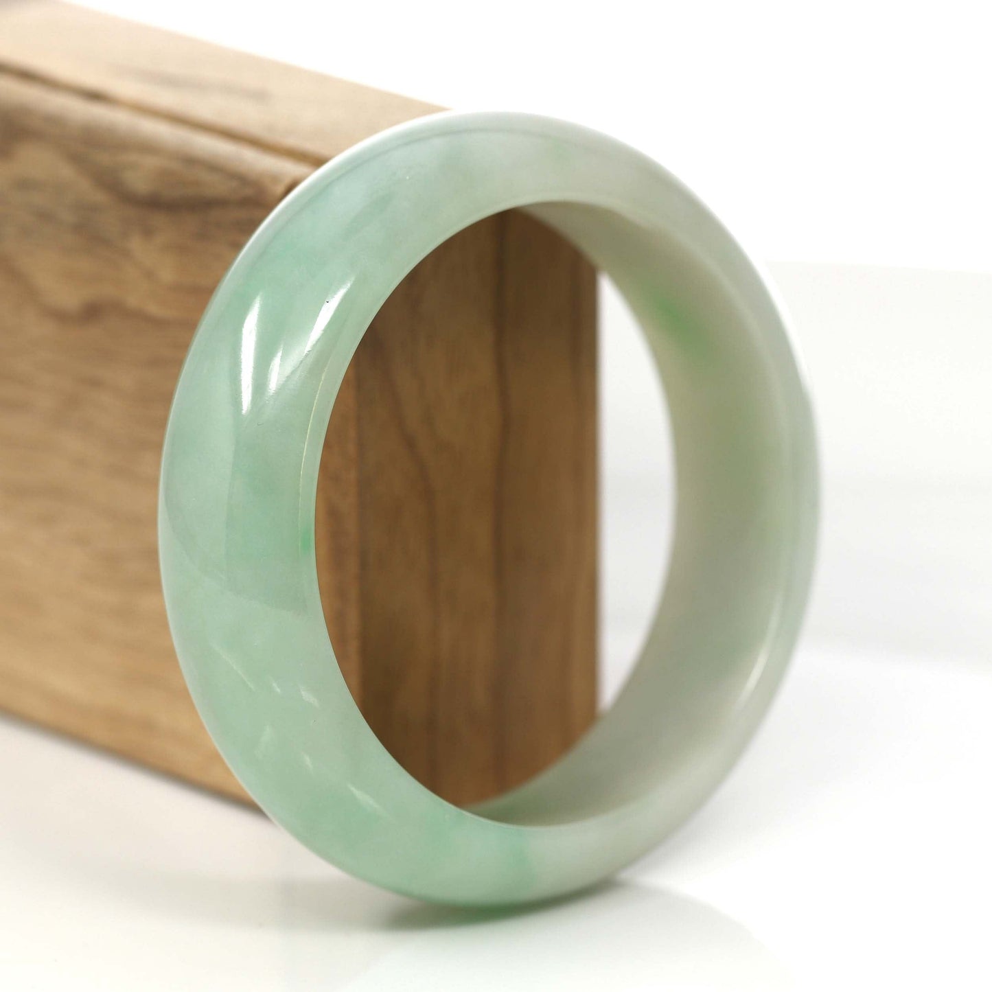 Natural jade beaded bracelet icy grade A Chinese dragon - Helen Grade A Jade