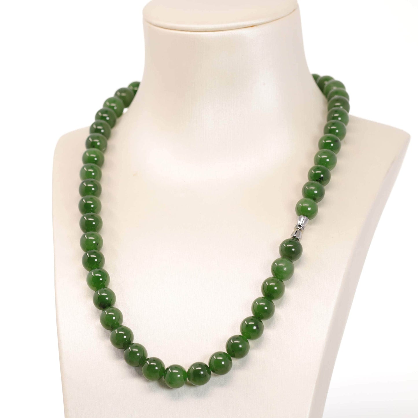  Genuine Green Nephrite Jade Round Beads Necklace, Real Jade Jewelry, Jade Education, .com