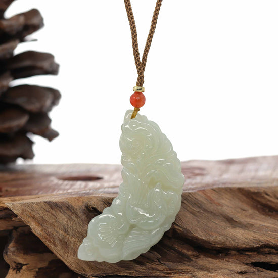 18 k GF necklace with imitation lucky green jade pendant dragon. | eBay