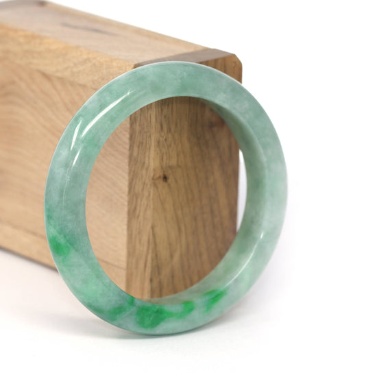 Genuine Burmese Forest Green Jadeite Jade Bangle Bracelet ( 56.05 mm ) #231