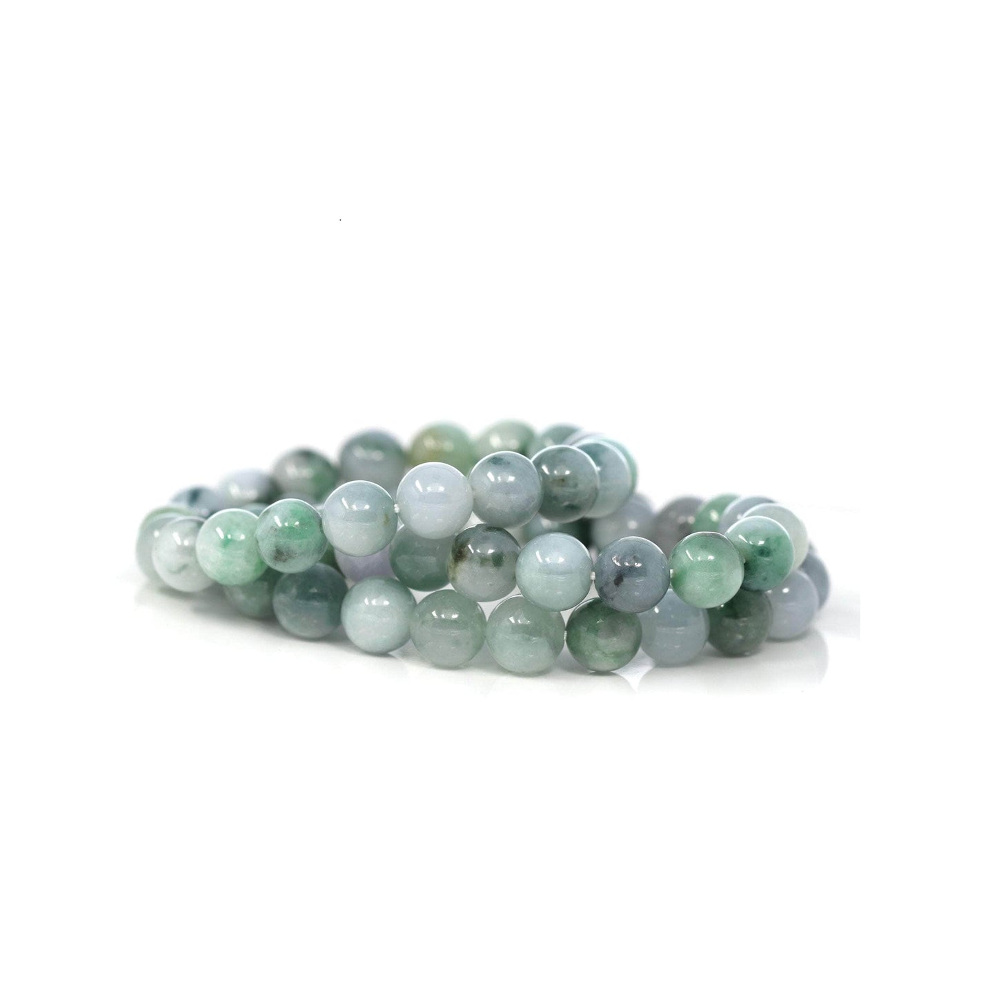 Genuine Jadeite Jade 10mm Round Blue Green Multiple Color Beads Bracelet (10mm)