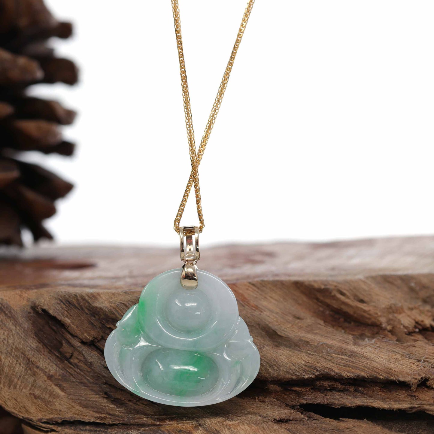 Green & White Jade Buddha Necklace – Whitestone Jewelry Co.
