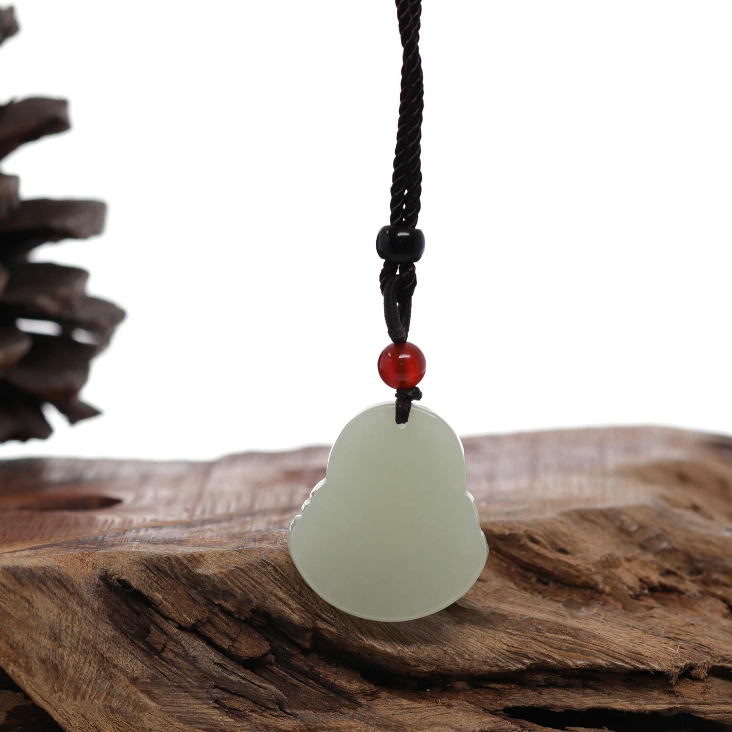 RealJade Co.® "Goddess of Compassion Buddha" Genuine White Jade Pendant Necklace-RealJade Co.® Happy Valley Oregon